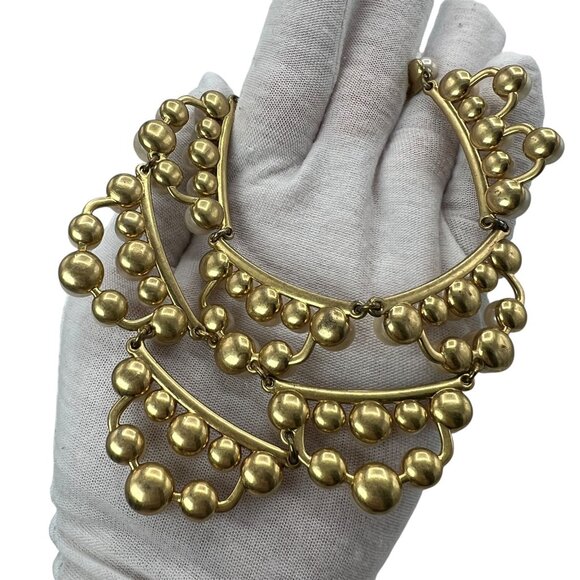 STELLA & DOT Kimberly Gold Tone Frances Pearls Statement Necklace Vintage - Picture 4 of 6